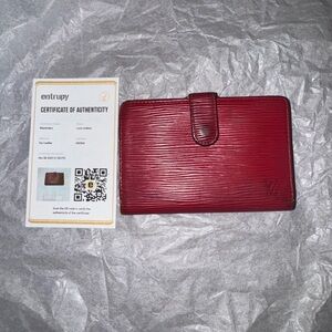Authentic Louis Vuitton Burgundy Leather Textured Wallet